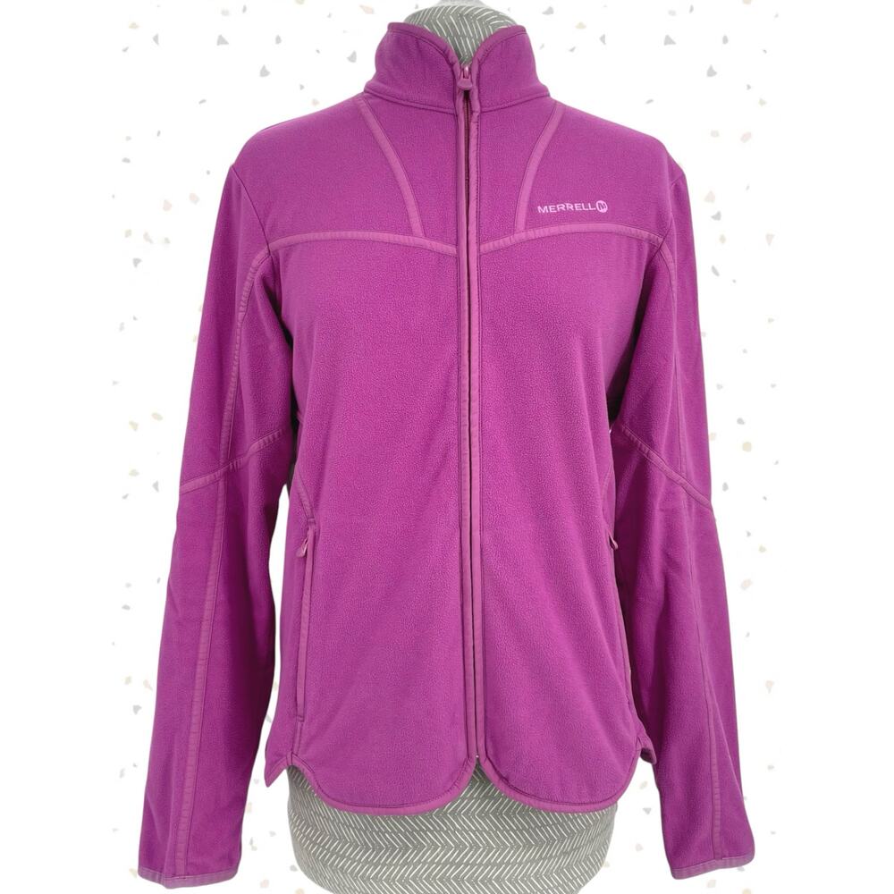 Merrell Fleece Jacket Purple Pink Zip Up Hiking Outdoor Ski Top Gorpcore Size M